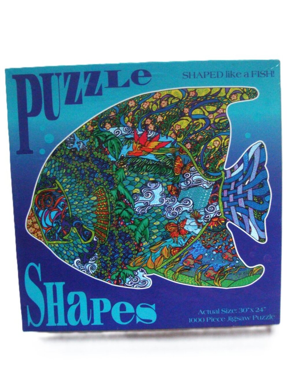 Vintage PUZZLE SHAPES 1000 Piece Colorful Fish Jigsaw Puzzle